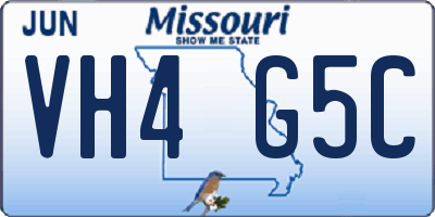 MO license plate VH4G5C