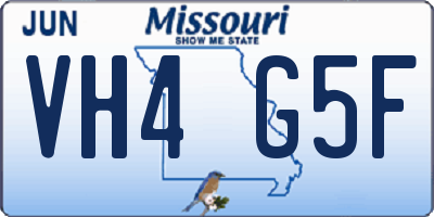 MO license plate VH4G5F