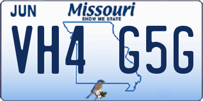 MO license plate VH4G5G