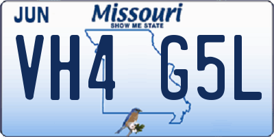 MO license plate VH4G5L