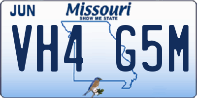 MO license plate VH4G5M