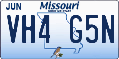 MO license plate VH4G5N