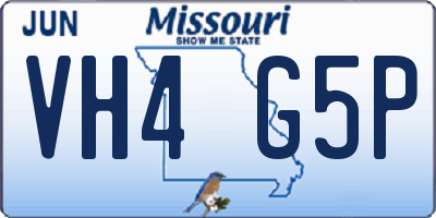 MO license plate VH4G5P