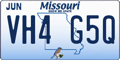 MO license plate VH4G5Q