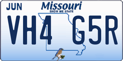 MO license plate VH4G5R