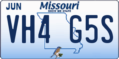 MO license plate VH4G5S