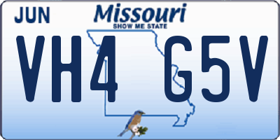 MO license plate VH4G5V