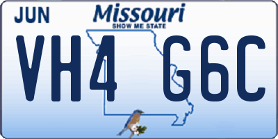 MO license plate VH4G6C