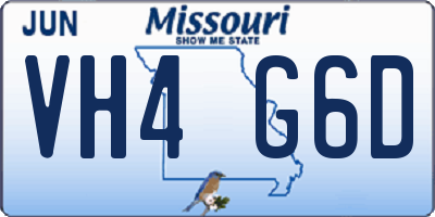 MO license plate VH4G6D