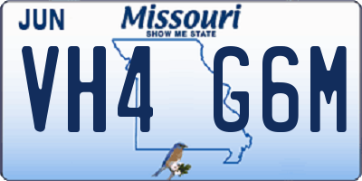 MO license plate VH4G6M