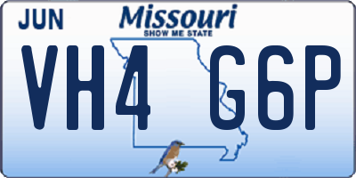 MO license plate VH4G6P