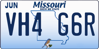 MO license plate VH4G6R