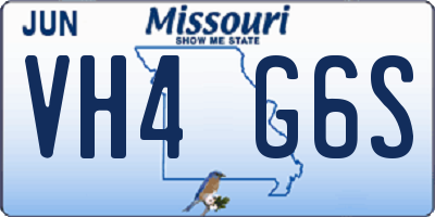MO license plate VH4G6S