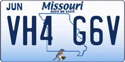 MO license plate VH4G6V