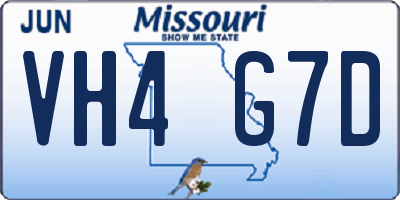 MO license plate VH4G7D