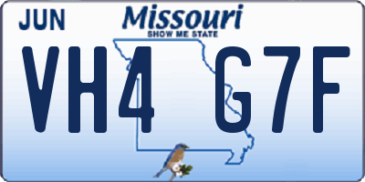 MO license plate VH4G7F
