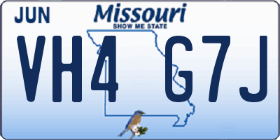MO license plate VH4G7J