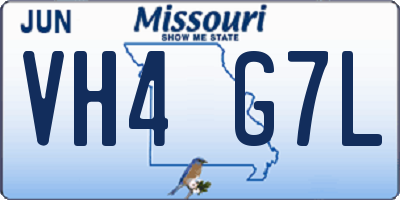 MO license plate VH4G7L