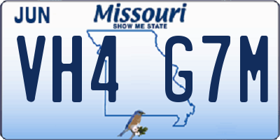 MO license plate VH4G7M