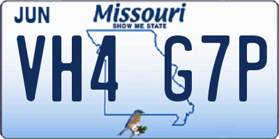 MO license plate VH4G7P