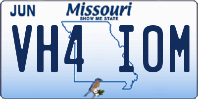 MO license plate VH4I0M