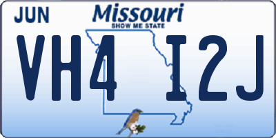 MO license plate VH4I2J