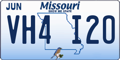MO license plate VH4I2O