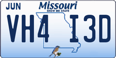 MO license plate VH4I3D