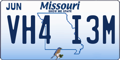 MO license plate VH4I3M
