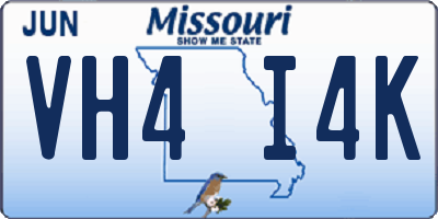 MO license plate VH4I4K