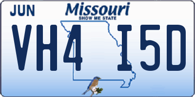 MO license plate VH4I5D