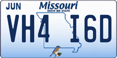 MO license plate VH4I6D