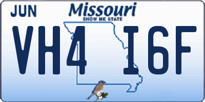 MO license plate VH4I6F