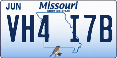 MO license plate VH4I7B