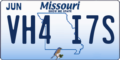 MO license plate VH4I7S