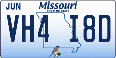MO license plate VH4I8D
