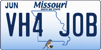 MO license plate VH4J0B