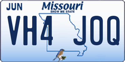 MO license plate VH4J0Q