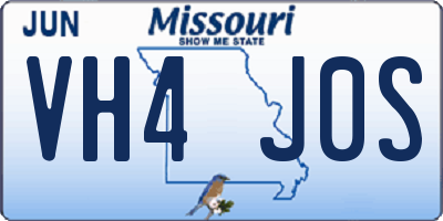 MO license plate VH4J0S