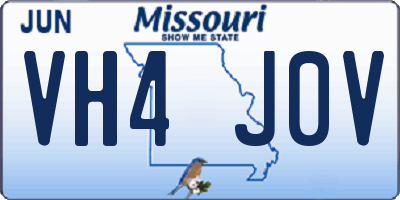 MO license plate VH4J0V