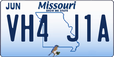 MO license plate VH4J1A