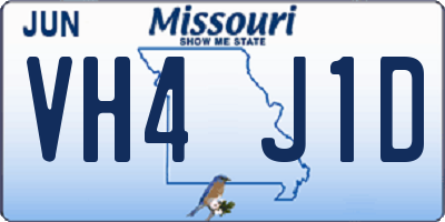 MO license plate VH4J1D
