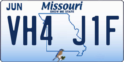 MO license plate VH4J1F