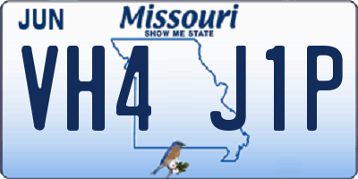 MO license plate VH4J1P