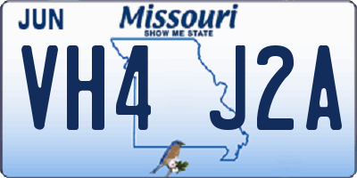 MO license plate VH4J2A