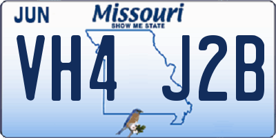 MO license plate VH4J2B