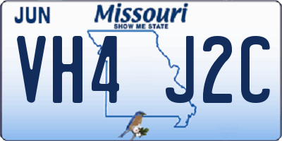 MO license plate VH4J2C