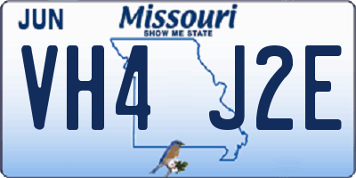 MO license plate VH4J2E