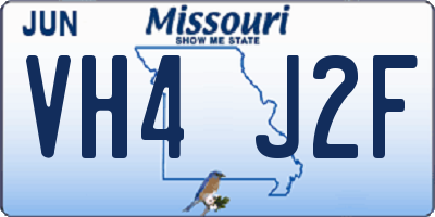 MO license plate VH4J2F