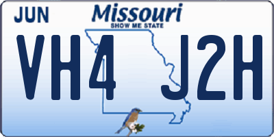 MO license plate VH4J2H